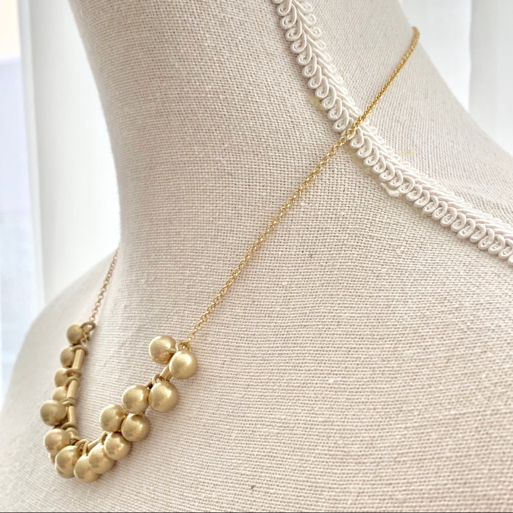 SOLD Dainty gold bead charm layering necklace - Picture 4 of 5
